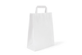 Paper carrier bags white, 22+10×28 cm 250 pieces with flat handle